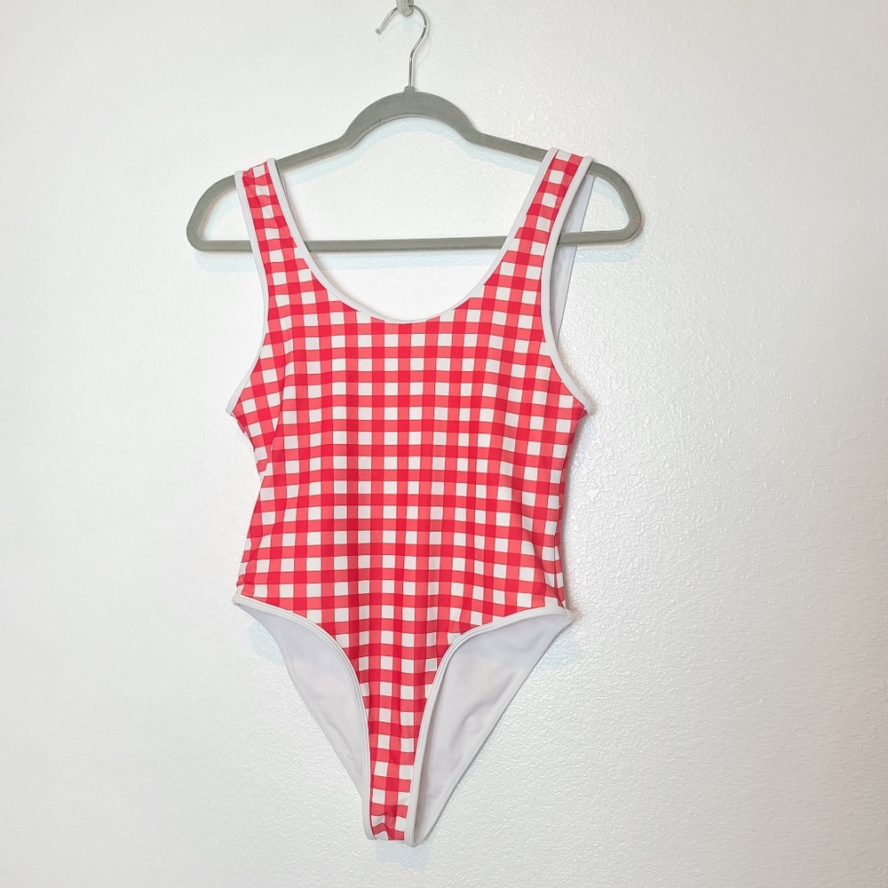 Lovers + Friends Good Times Gingham Red One Piece Swimsuit - Picture 3 of 13